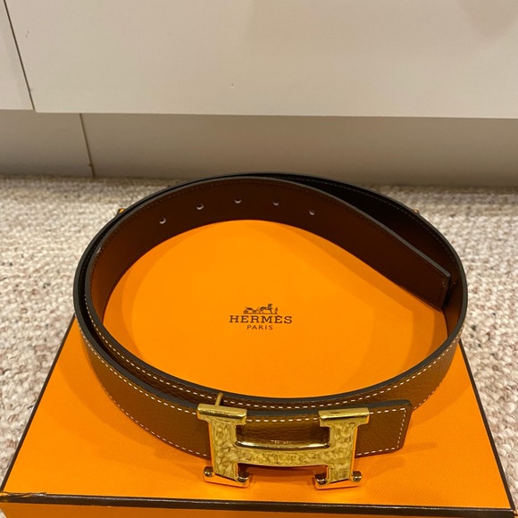 H belt buckle & Reversible leather strap 32 mm